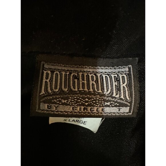 Vtg 90s Rough Rider Circle T Western Shirt Black Faux Suede Snap Front Size XL - Picture 3 of 9